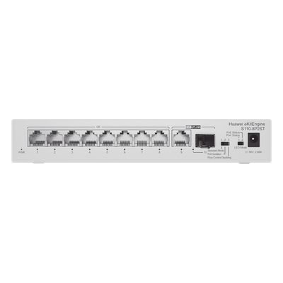 Switch Gigabit No Administrable PoE / 8 Puertos 10/100/1000 Mbps PoE+ / 1 Puerto RJ45 Uplink / 1 Puerto SFP Uplink / 124W / 20 Gbps | SIERRA STORE