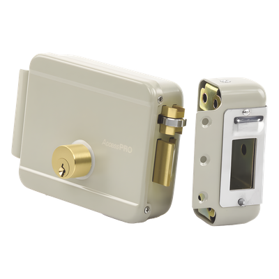 ACCESSPRO ACCESSRIM - Cerradura Eléctrica / 12 VCA 2.5 A / Doble Cerrojo / Activación por Pulso 2 s / Exterior / Derecha / 129 x 103 x | SIERRA STORE