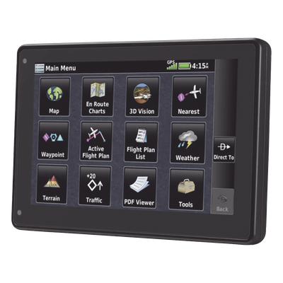 Navegador portátil aeronáutico / Pantalla táctil 7' / Visión 3D / Receptor SBAS/WAAS/GLONASS / Tráfico aéreo / 4 horas batería | SIERRA STORE