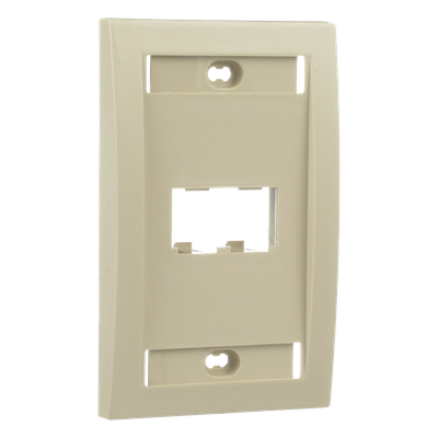 PANDUIT CFPE2EIY - Placa de Pared Vertical / 2 Puertos Mini-Com / Espacios para Etiquetas / Perfil Elevado / Marfil | SIERRA STORE