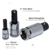 Juego de Dados / 13 Piezas / SAE-Métrico-Hex-Torx® / 3 Conducciones 1/4-3/8-1/2 Pulgada / Acabado Moleteado / Marcado en Relieve | SIERRA STORE