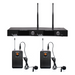 Kit de Micrófonía Inalámbrica UHF / 2 Micrófonos Lavalier / 200 Canales / Alcance 100 m (328 ft) / 15 Horas de Batería / Pantalla LCD | SIERRA STORE