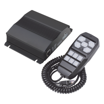 Sirena Vehicular / 100W / Multivoltaje 12~24 VCD / 22 Ciclos de Tono / 4 Salidas Auxiliares / Megafonía y Radio Integradas | SIERRA STORE