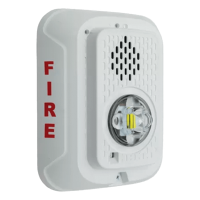 Sirena con Estrobo LED / Montaje en Pared / 2 Hilos / Candela Seleccionable 15-185 cd / Compatible SpectrAlert | SIERRA STORE