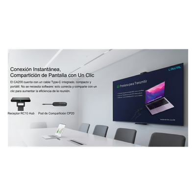 Kit de Conferencia Inalámbrica / Transmisión 4K/30fps / 4 Dispositivos Simultáneos / Alcance 10 m (32.8 ft) / Plug & Play / | SIERRA STORE