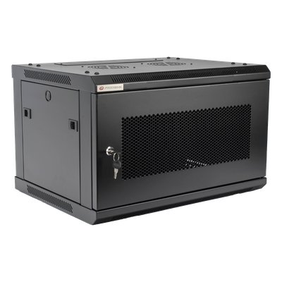 Gabinete de Pared / 6UR / 19in / 450mm Profundidad / 60kg Carga / Acero Negro | SIERRA STORE