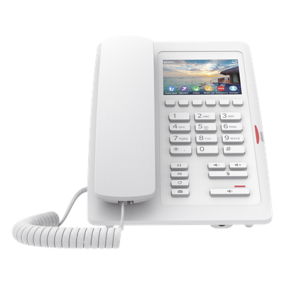 Teléfono IP WiFi para Hotelería / Pantalla LCD 3.5" Color / 6 Teclas Programables Hotline / PoE 802.3af / WiFi 2.4GHz / Audio HD Opus | SIERRA STORE