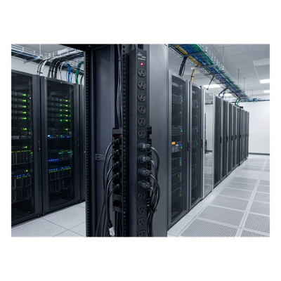 PDU Vertical para Rack / 18 Tomas NEMA 5-15R / 15A / 1.22 m (48 in) / Montaje Rack o Panel / Acero Negro | SIERRA STORE