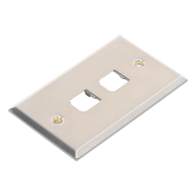 PANDUIT CFP2SY - Placa de Pared Vertical / Acero Inoxidable Grado 304 / 2 Puertos Mini-Com / 2.75 x 4.5 pulgadas | SIERRA STORE