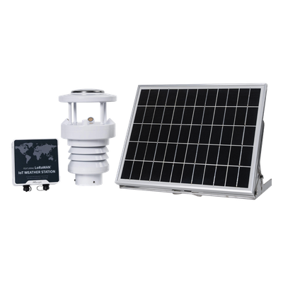 Estación Meteorológica LoRaWAN / Alcance 15 km (9.3 mi) / Panel Solar y Batería / IP65/IP67 / 19,000 Registros | SIERRA STORE