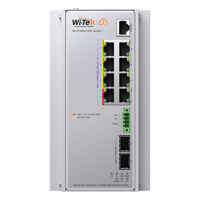 Switch Industrial Administrable / 8 Puertos PoE Gigabit / 2 SFP / 240 W / -40 a 80 °C / 6 kV Protección | SIERRA STORE