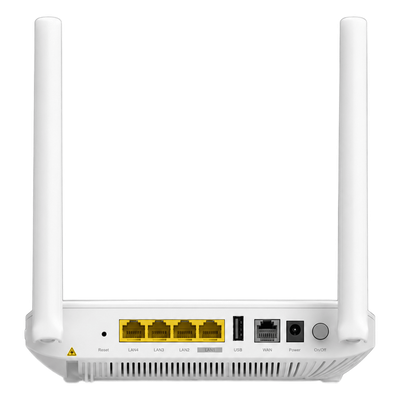 ONU GPON Wi-Fi 7 / BE3600 Dual Band / 1 Puerto 2.5GE + 3 Puertos GE / 1 POTS / 1 USB 2.0 / GPON Clase B+ | SIERRA STORE
