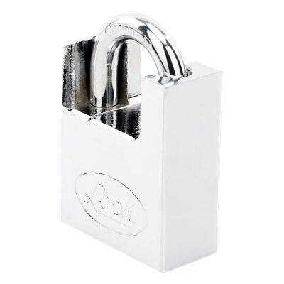 Candado de acero / Guarda anti-palanca / Cromo satinado / Doble cerrojo / 40 mm (1.57 in) / Nivel de seguridad 7 / Llave Abloy | SIERRA STORE