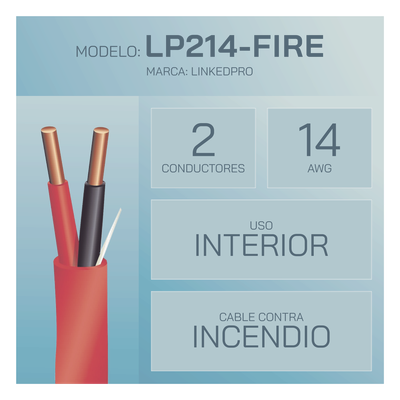 Cable de Alarma contra Incendios / 2 x 14 AWG / 305 m (1000 pies) / FPLR / FT4 / Rojo | SIERRA STORE