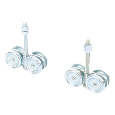 Kit de Carretillas para Puertas Colgantes / 4 Ruedas con Cojinete / Carga 150 lbs (68 kg) / Acero Galvanizado / 2 Unidades | SIERRA STORE