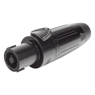 Conector Speakon Hembra / 4 Polos / 30 A / IP54 Acoplado / Carcasa Metálica Negra / AWG10 | SIERRA STORE