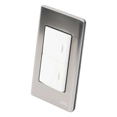 Apagador Doble / 10 A / 127 V CA / 60 Hz / Placa de Acero / 4.6 x 3.1 x 1.2 in | SIERRA STORE