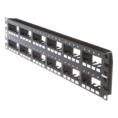 PANDUIT CPP48FMWBLY - Panel de Parcheo Modular / 48 Puertos / 2UR / Montaje al Ras / Sin Blindaje / 19' Rack | SIERRA STORE