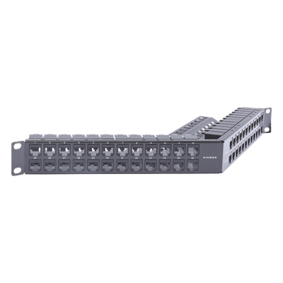 SIEMON ZS-PNLA-U48E - Patch Panel / 48 Puertos / Blindado / Modular / Angulado / 1UR / Alta Densidad | SIERRA STORE