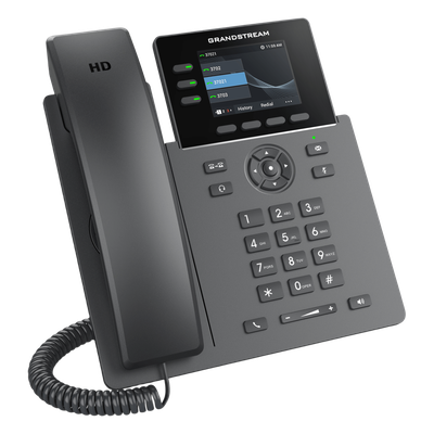 Teléfono IP / 3 Líneas SIP / 12 Botones Virtuales Programables / Pantalla LCD 2.8 Pulgadas / Puertos Gigabit con PoE / Audio HD | SIERRA STORE