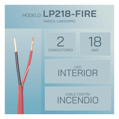Cable de Alarma contra Incendios / 2x18 AWG / 305 m (1000 ft) / Rojo / FPLR / FT4 UL / Riser | SIERRA STORE