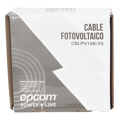 Kit Cable Fotovoltaico / 2 Rollos 25 m (82 ft) / 10 AWG 6 mm² / 1000/2000 V / -40°C a 120°C / Rojo/Negro | SIERRA STORE
