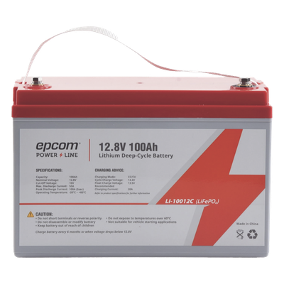 Batería de Litio Ciclo Profundo / 12.8 Vcc / 100 Ah / Descarga 50 A / -20°C a +60°C / 11 kg | SIERRA STORE