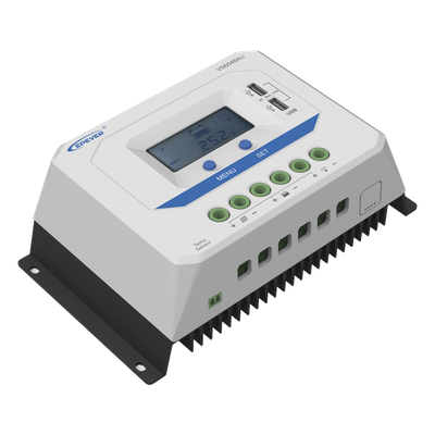 Controlador de Carga Solar PWM / 60A / Auto 12/24/36/48V / Pantalla LCD / USB Dual 5V 2.4A / Tierra Positivo Común | SIERRA STORE
