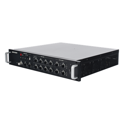 HIKVISION DS-QAZ1A1000G1-VB4 - Amplificador de Red / 4 Zonas 250W / Salida 100V/70V / Bluetooth 5.0 / Entrada de Alarma / Síntesis de | SIERRA STORE