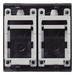 Módulo de Placa Plana / 2 Espacios Jack Keystone RJ45 / Guardapolvo Integrado / 45 × 45 mm / Acabado Grafito RAL 7021 / Cajas | SIERRA STORE