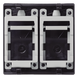 Módulo de Placa Plana / 2 Espacios Jack Keystone RJ45 / Guardapolvo Integrado / 45 × 45 mm / Acabado Grafito RAL 7021 / Cajas | SIERRA STORE