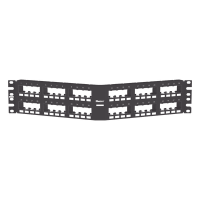 PANDUIT CPPA48FMWBLY - Panel de Parcheo Modular / Angulado Instalación al Ras / 48 Puertos / 2UR / 19in / Sin Blindaje | SIERRA STORE