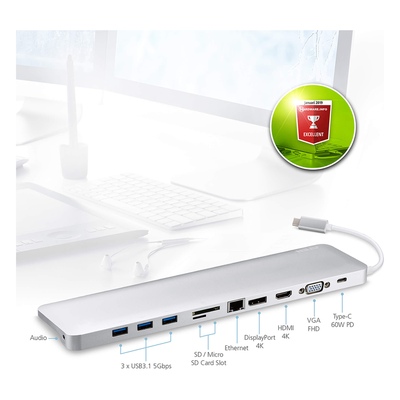 Docking station USB-C multipuerto con power pass-through | SIERRA STORE