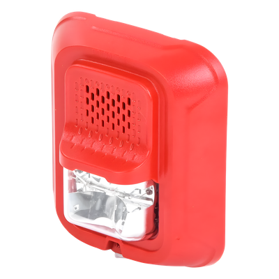 Sonorizador Tipo Chime con Lámpara Estroboscópica a 2 Hilos, Montaje en Pared, Color Rojo, con Configuración Estroboscópica | SIERRA STORE
