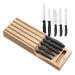 Portacuchillos de Cajón / Madera de Haya Suiza / 5 Cuchillos / Polipropileno Negro / 435 x 148 x 65 mm | SIERRA STORE