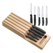 Portacuchillos de Cajón / Madera de Haya Suiza / 5 Cuchillos / Polipropileno Negro / 435 x 148 x 65 mm | SIERRA STORE
