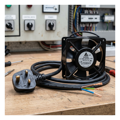 Cable de Alimentación para Ventilador / 1.52 m (5 ft) / Enchufe 3 Puntas a Tierra / 1 o 2 Ventiladores / Tierra Positiva | SIERRA STORE