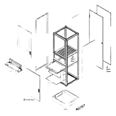 Gabinete Modular Industrial / 1800x600x600 mm (70.9x23.6x23.6 in) / IP55 / UL 508A / NEMA 12 / VDE / Acero RAL 7035 | SIERRA STORE