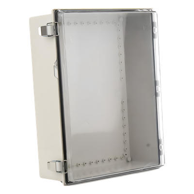 Gabinete Plástico ABS / Uso en Intemperie / 350 x 460 x 160 mm / Puerta Transparente de Policarbonato / Cierre con Broches Inoxidables | SIERRA STORE