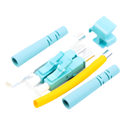 SIEMON FC2-LC-MM-J12 - Conector de Fibra Óptica LC Duplex / Epoxi y Pulido / Multimodo / Fibra Recubierta / Color Aqua / 50 Unidades | SIERRA STORE