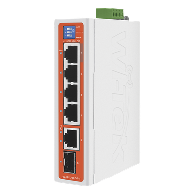 Switch Industrial PoE / 4 Puertos Fast Ethernet / 2 Uplink Gigabit / Alcance 250 m / Protección 6 kV | SIERRA STORE