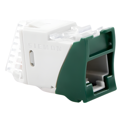 SIEMON U6A-H07NS - Jack / Cat6A UTP / Montaje Híbrido Plano-Angulado / Verde / Punch-Down 110 / RJ45 | SIERRA STORE