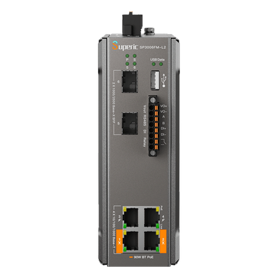 Switch Industrial Administrable / 4 Puertos PoE Gigabit / 2 SFP 2.5Gbps / PoE 120W / -40℃ a 75℃ (-40℉ a 167℉) / Sin Ventiladores | SIERRA STORE