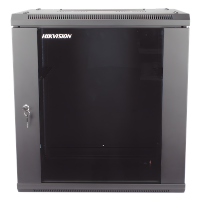 HIKVISION DS-XS6412-S/B - Gabinete de Pared y Piso / 12U Rack 19" / Cristal Templado / Carga 40 kg / Laterales Desmontables / 600 x | SIERRA STORE