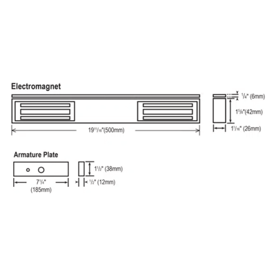 Chapa Magnética Doble / 600 lb (272 kg) por Puerta / 12/24 VDC Seleccionable / LED Bicolor / UL / Libre de Magnetismo Residual | SIERRA STORE