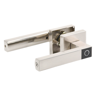 Manija Electrónica Biométrica / 30 Usuarios / Reversible Izquierda o Derecha / Níquel Satinado / Pilas AAA / Pestillo Anti-Tarjeta | SIERRA STORE