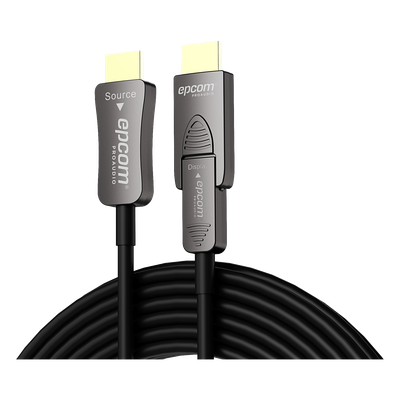 Cable HDMI Óptico Activo / 4K@60Hz 4:4:4 / 18 Gbps / 30 m (98.4 ft) / HDMI 2.0b / HDCP 2.2 / HDR / ARC / Conector RX Desmontable | SIERRA STORE
