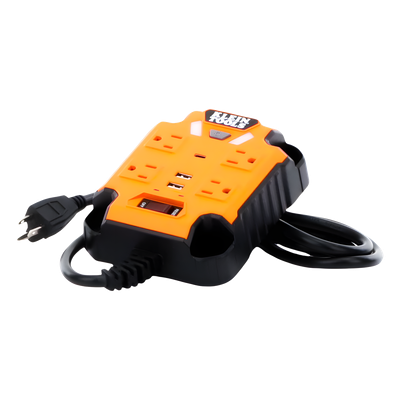 Multicontacto Industrial / 4 Salidas 120 Vca / 2 USB-A y 1 USB-C / Luces LED Integradas / Soporte Magnético / Cable 5' (1.5 m) | SIERRA STORE