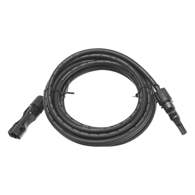 Cable Fotovoltaico / 2.5 m (8.2 ft) / 10 AWG / Terminales MC4 Macho-Hembra / Negro UV | SIERRA STORE