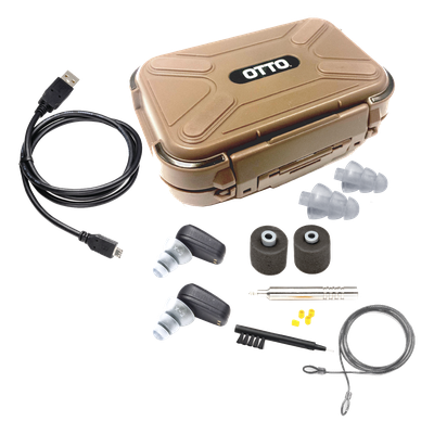 Tapones auditivos electrónicos / Detección y filtrado de voz / Atenuación 40 dB / Amplificación 5x / IP67 / 16 horas batería | SIERRA STORE